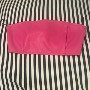 Hot Pink Leather Bandeau